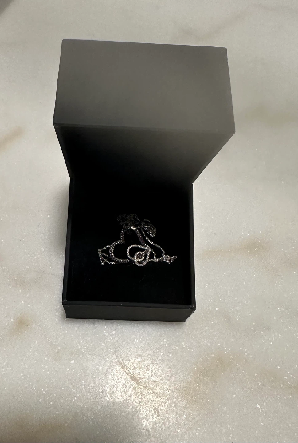 Peoples Diamond Double Heart Necklace in Sterling Silver - photo 4