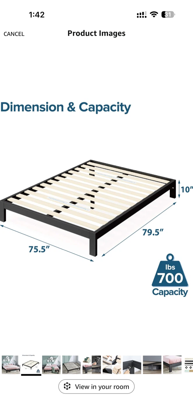 2 Zinus Metal & Wood bed frame - photo 5