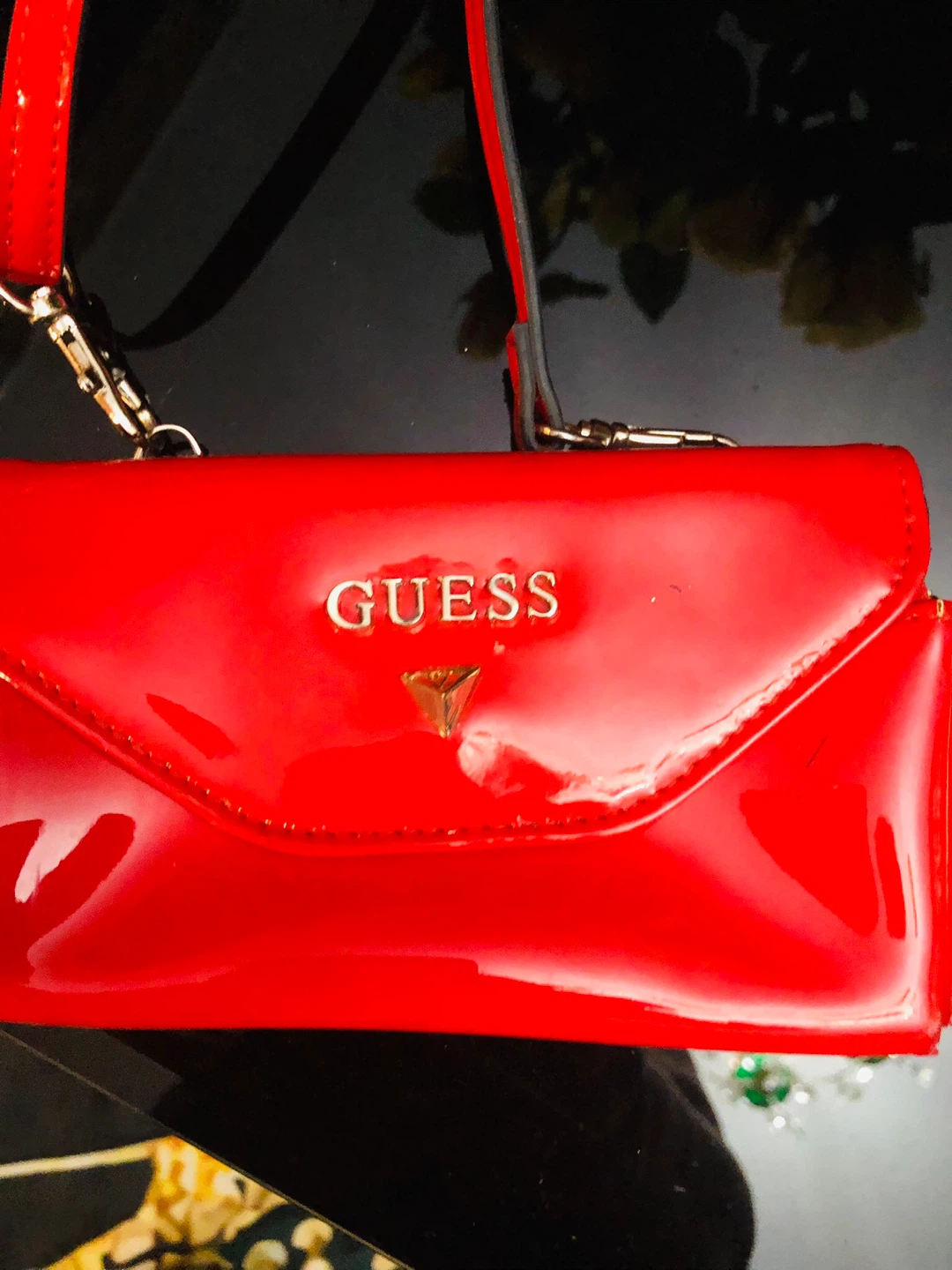 Red Guess Patent Leather Mini Bag
