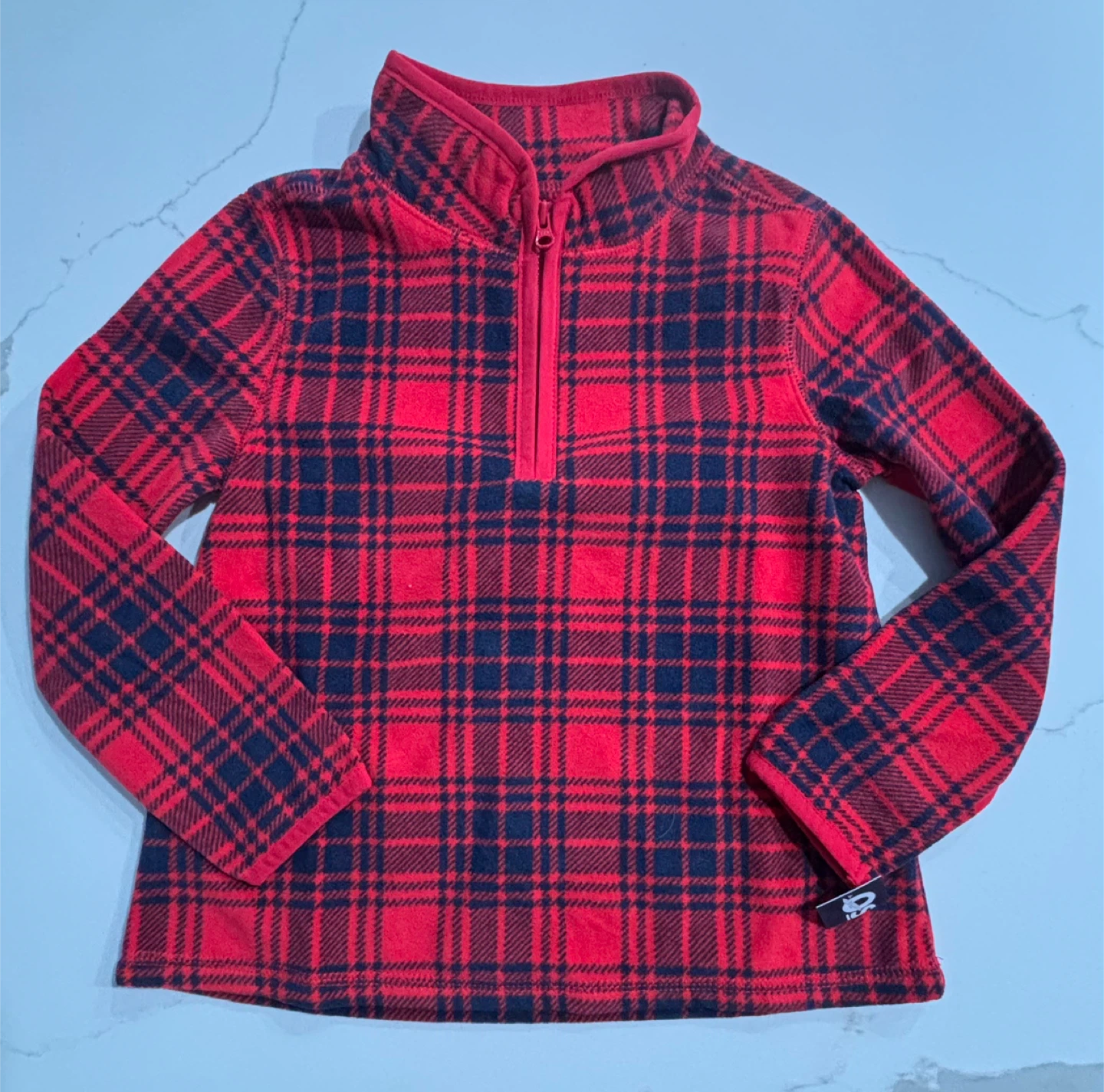 New OshKosh B'gosh Toddler Girls 5T Red Plaid Fleece Pullover
