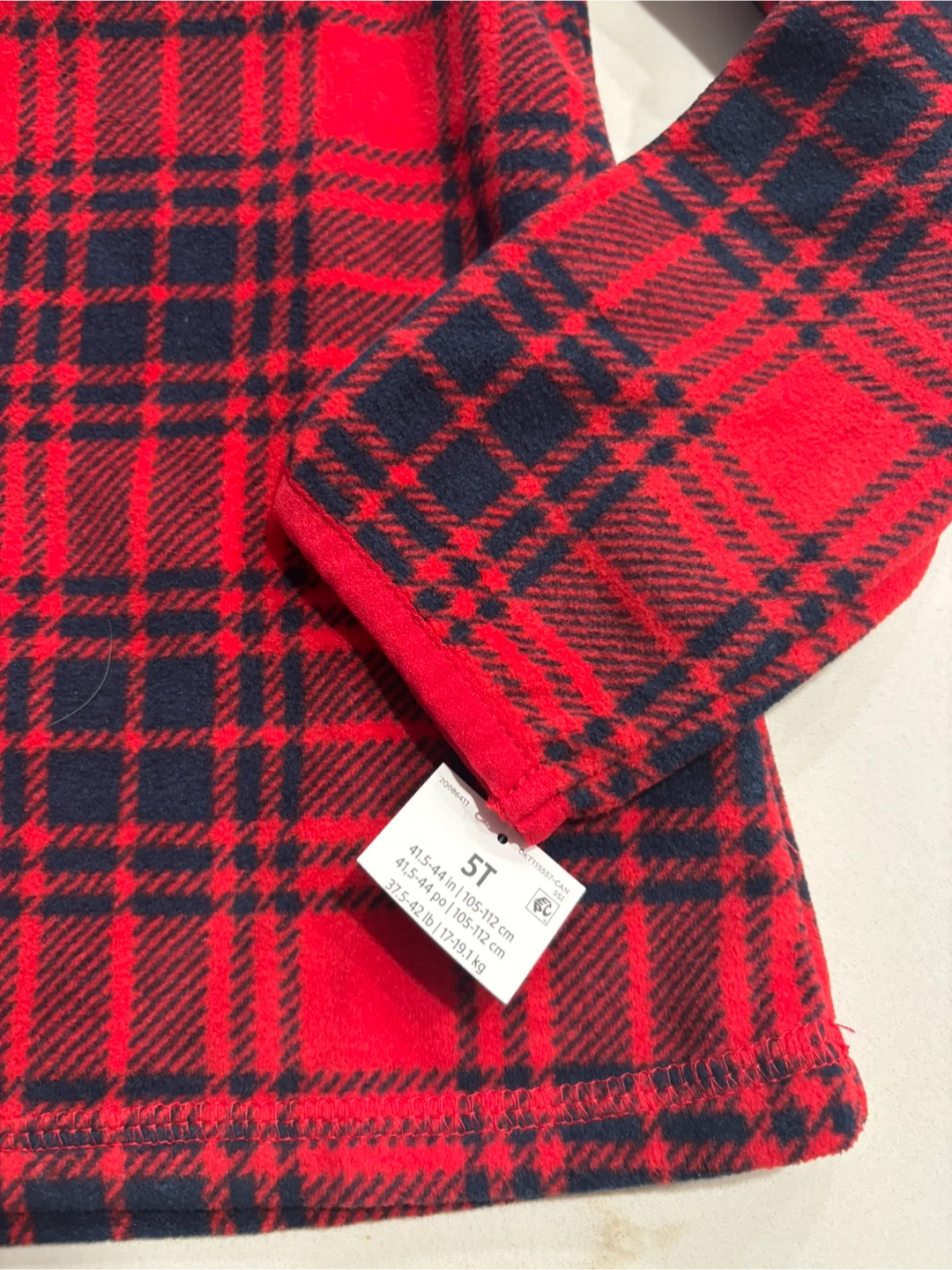 New OshKosh B'gosh Toddler Girls 5T Red Plaid Fleece Pullover - photo 2