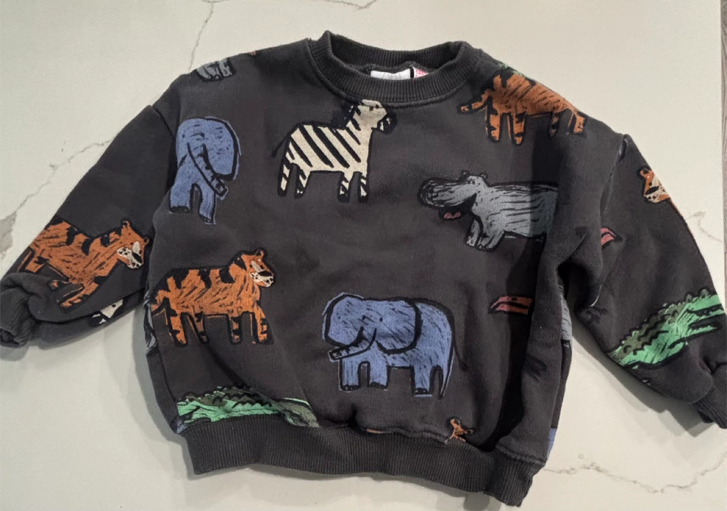Zara Kids Sweatshirt - Animal Print - 18-24 Months