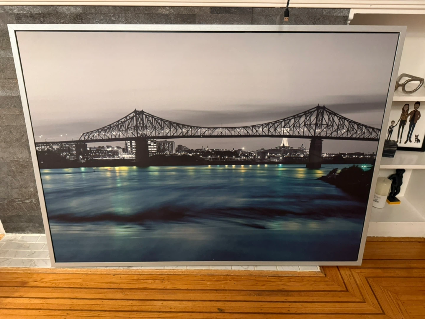 Large Framed Art Print  - Jacques Cartier Bridge Montreal