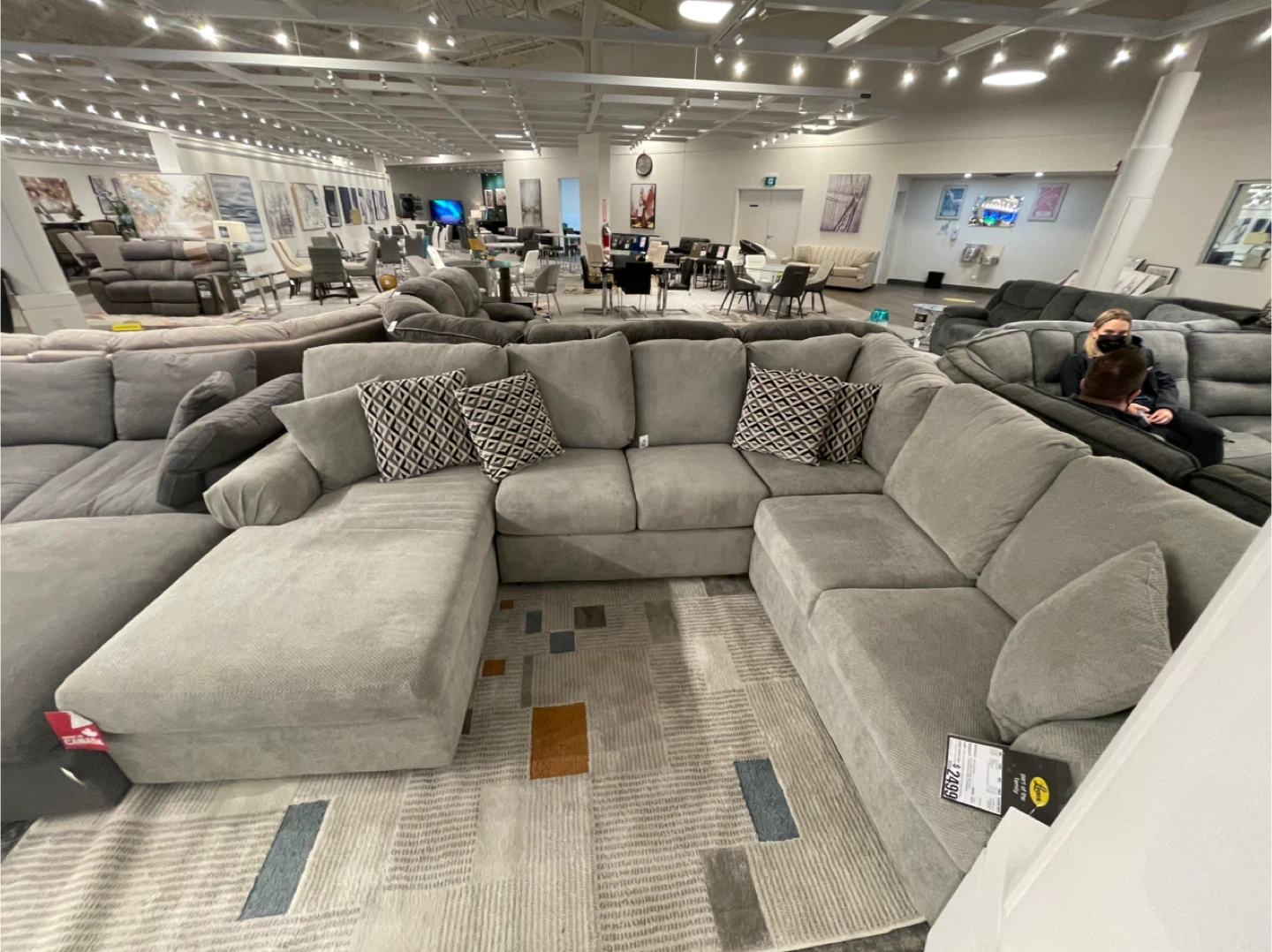 Grey Sectional Sofa with Chaise - photo 5