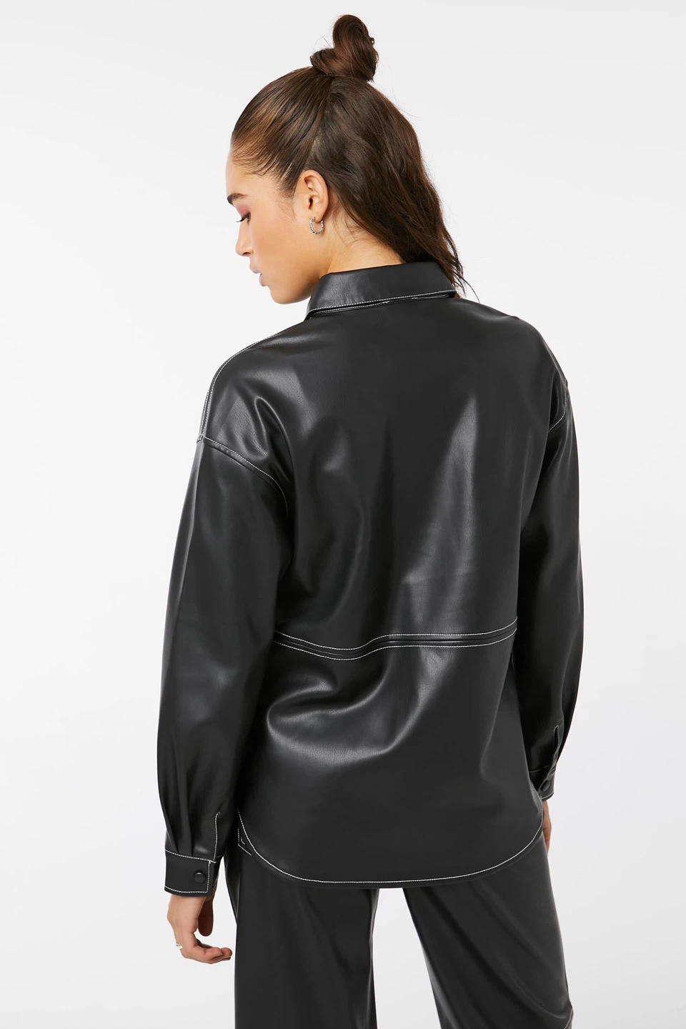 A.C.W. Faux Leather Button Up Shirt - photo 2