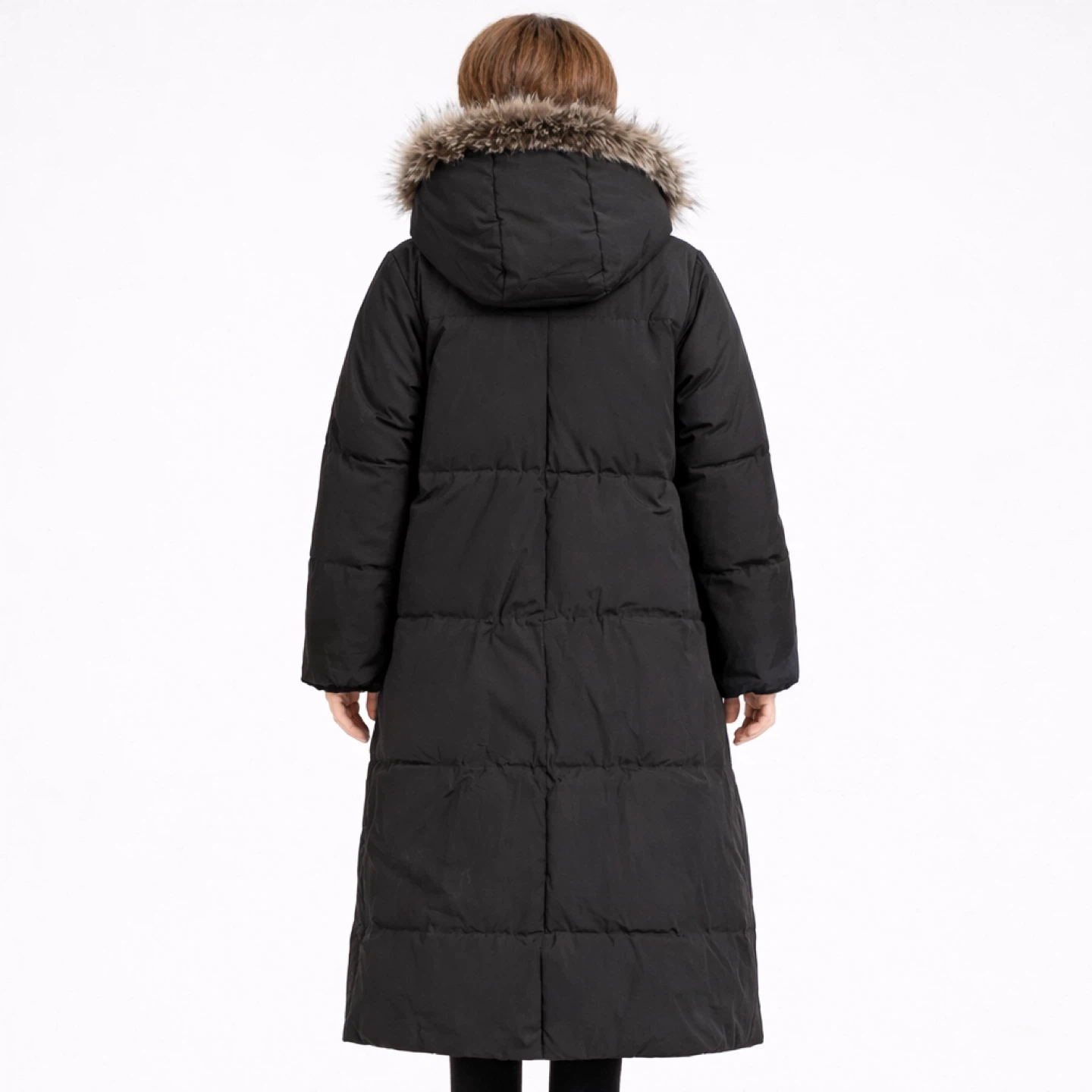 Postcard Black Puffer Coat with Fur Hood - photo 2