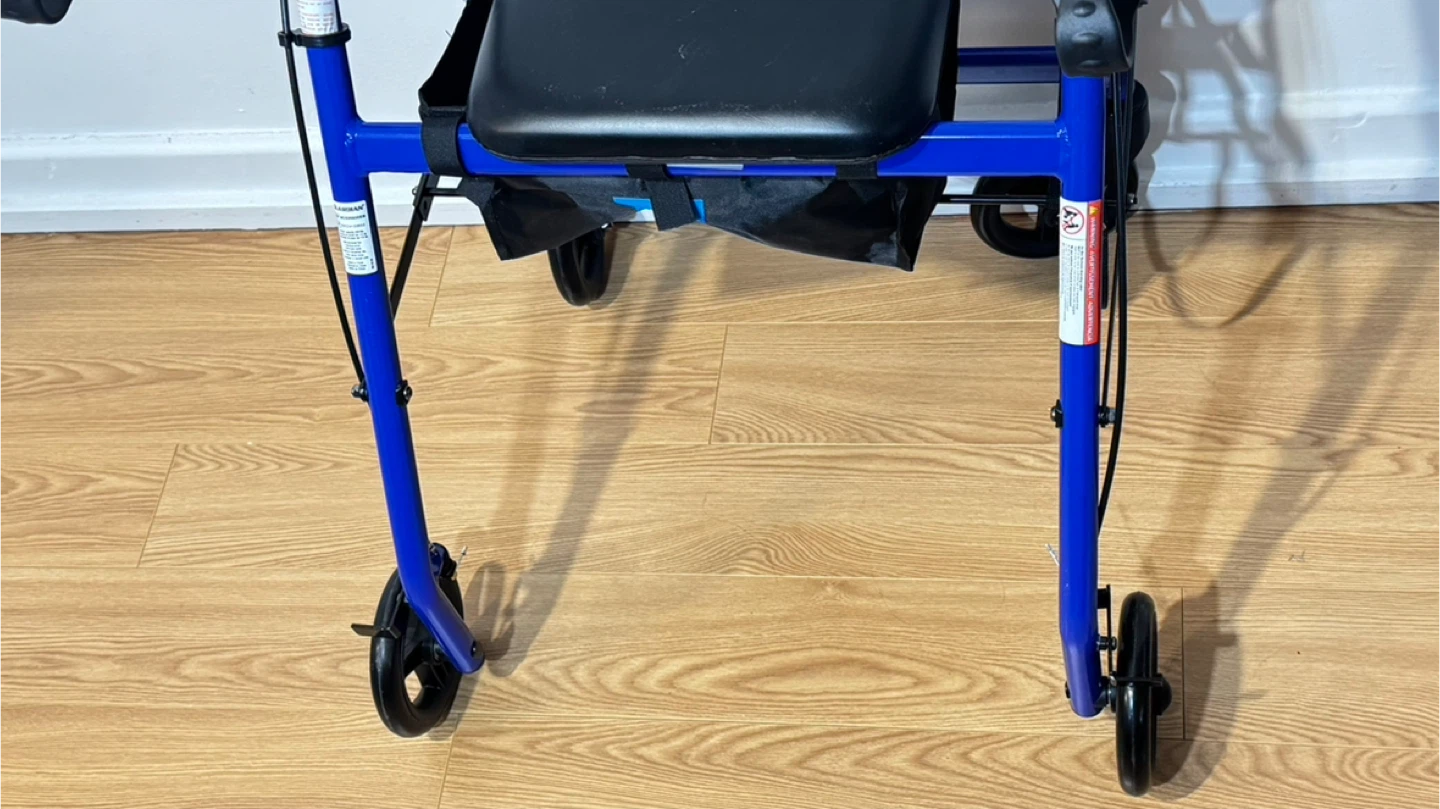 Blue Rolling Walker with Seat and Basket - photo 4