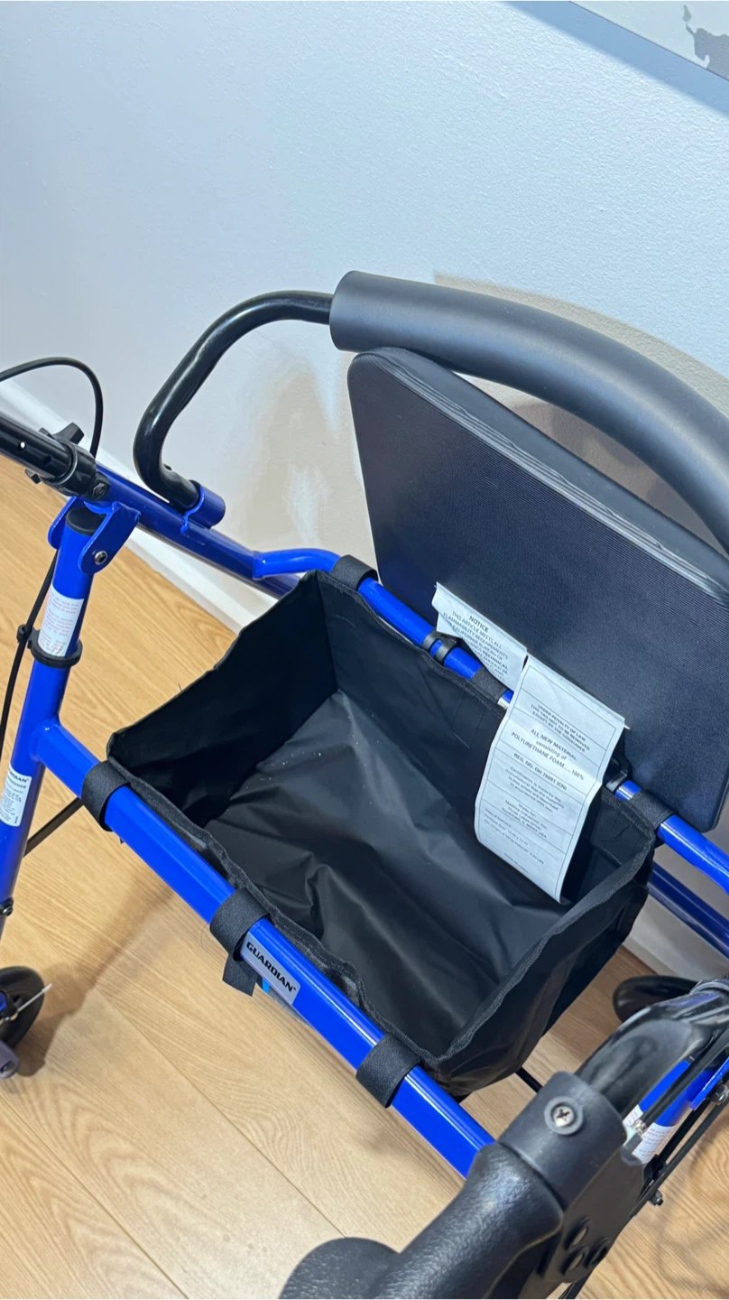 Blue Rolling Walker with Seat and Basket - photo 5