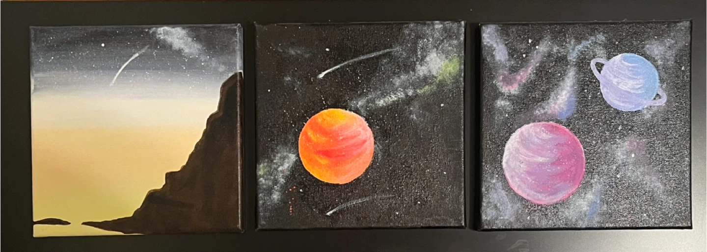 Set of 3 Space & Landscape Canvas Art - photo 4