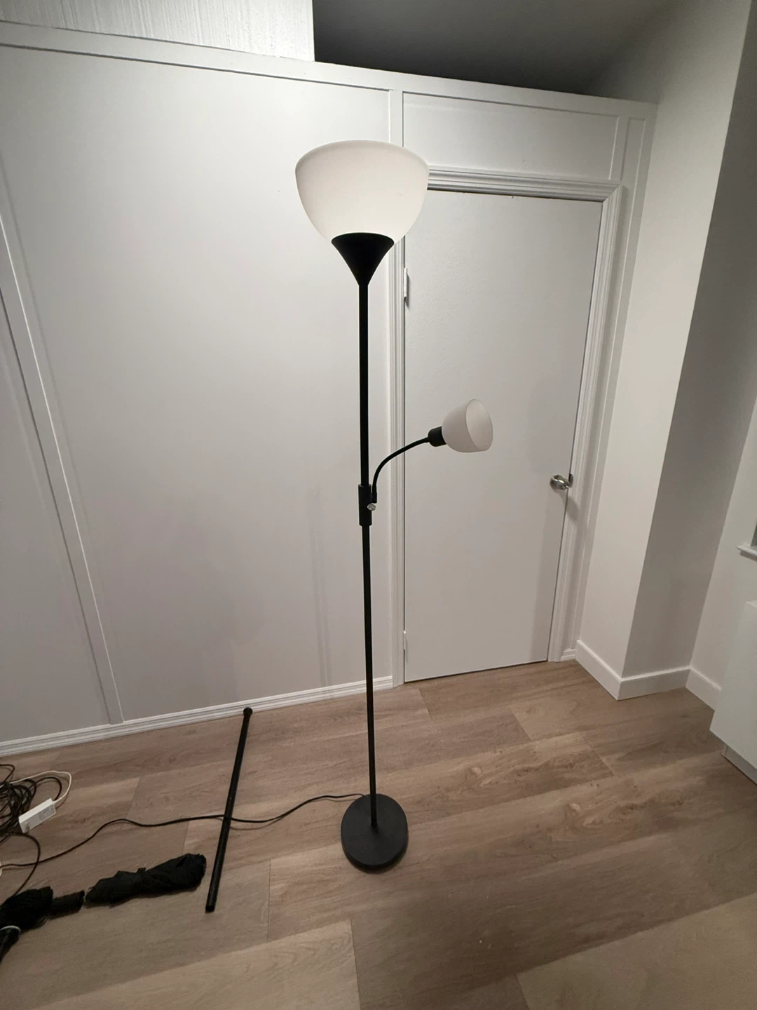 Black Floor Lamp with Reading Light