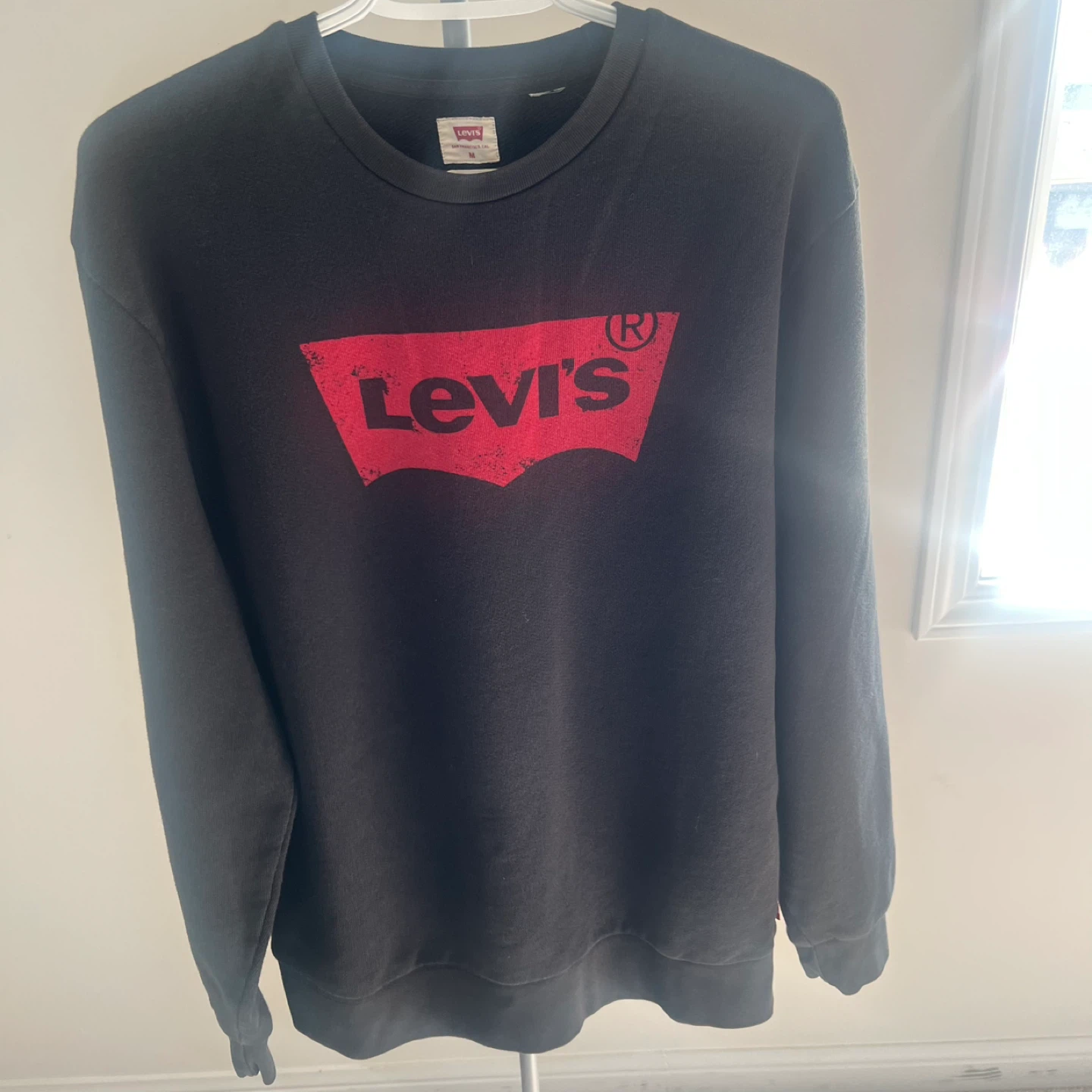 Levi's Black Crewneck Sweatshirt with Red Logo