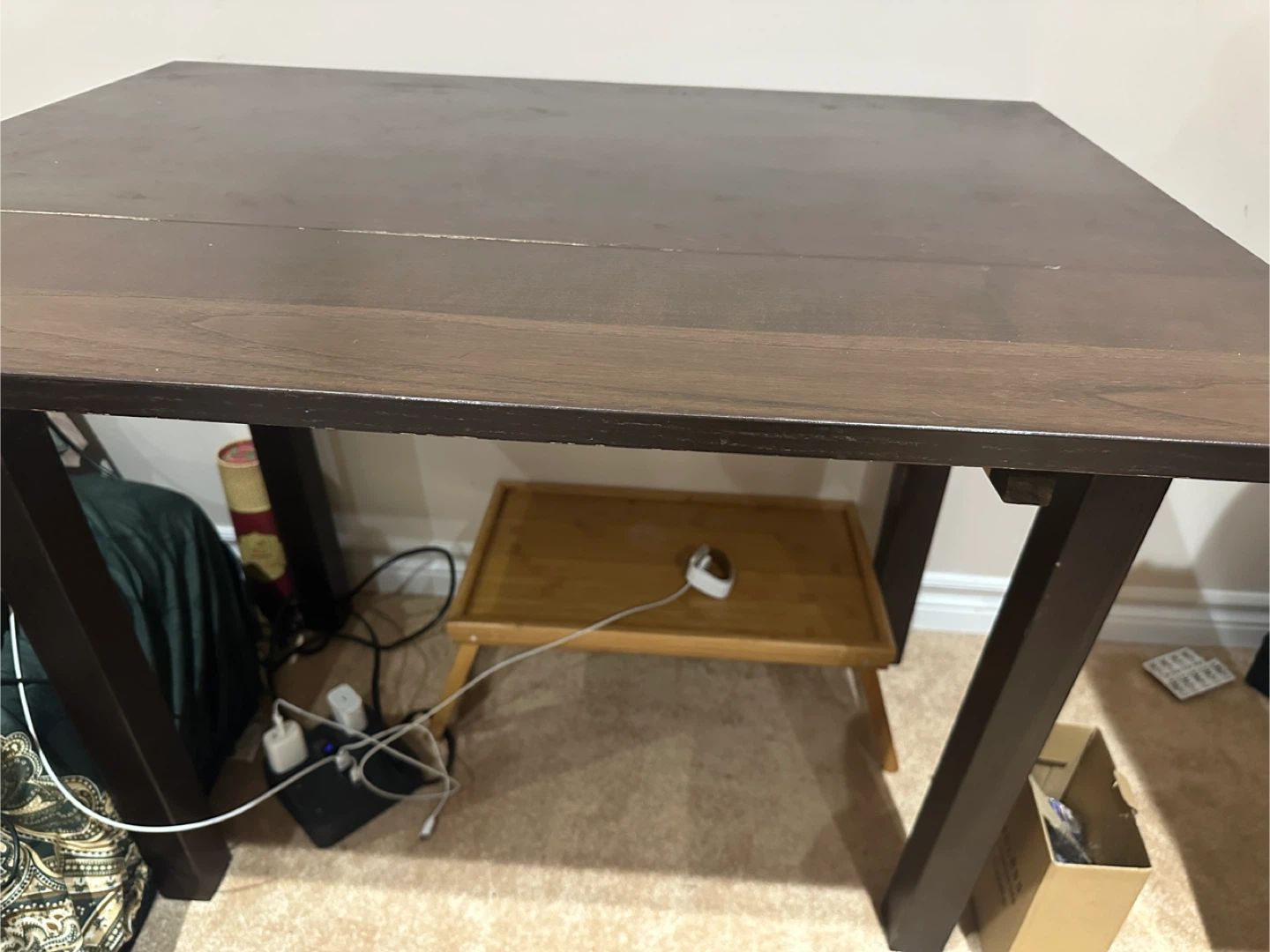 Dark Brown Wood Desk - photo 3