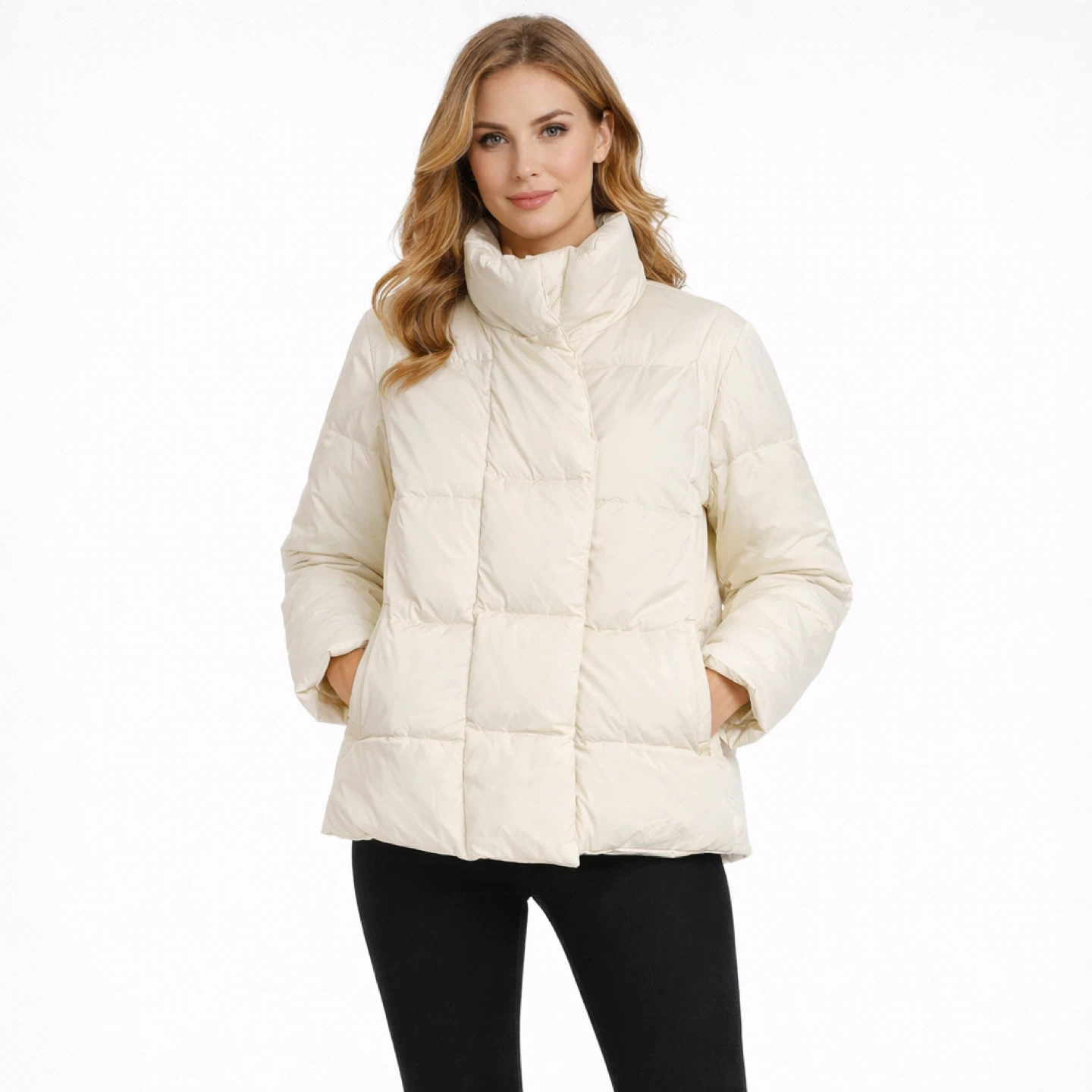 Brand new DKNY Pure Down Jacket Women L White Puffer