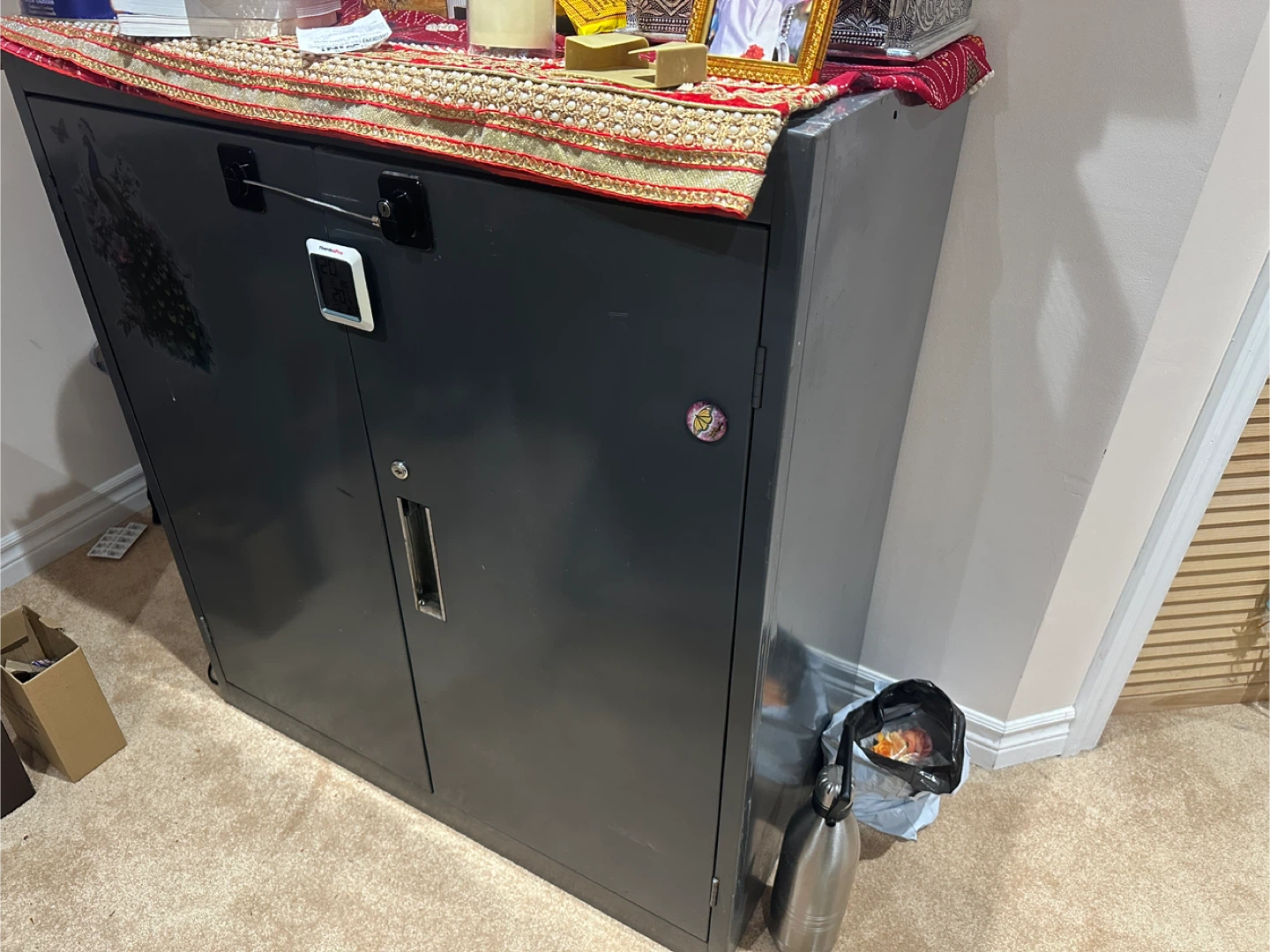 Grey Metal Storage Cabinet