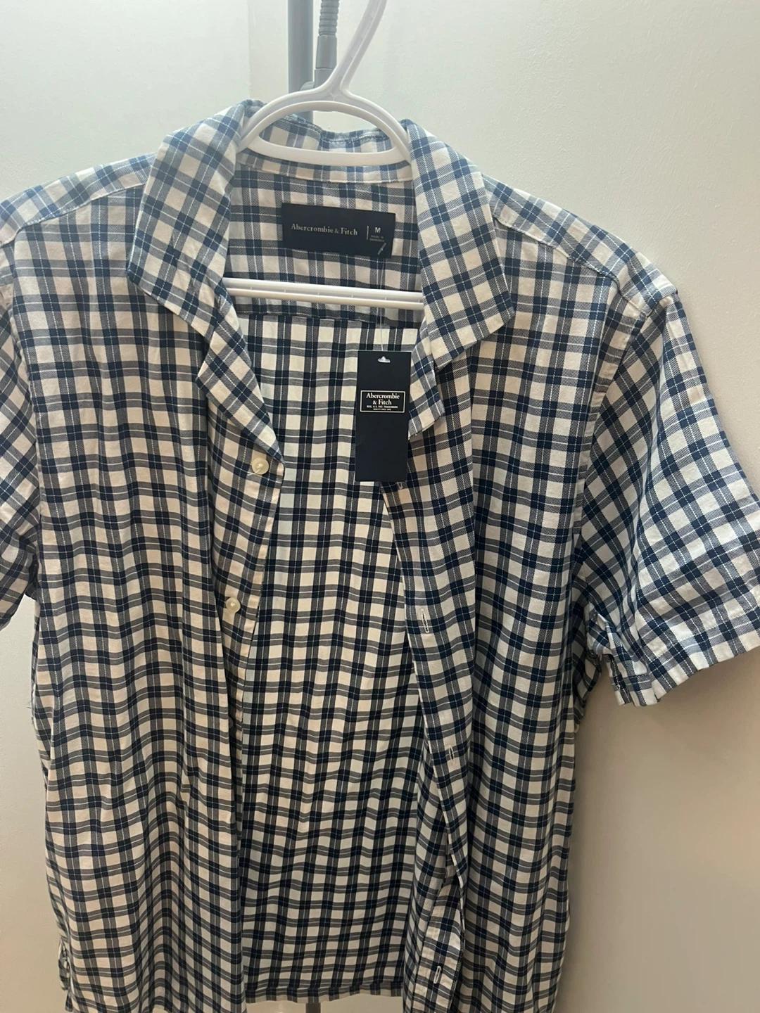Abercrombie & Fitch Men's  Shirt - Blue/White