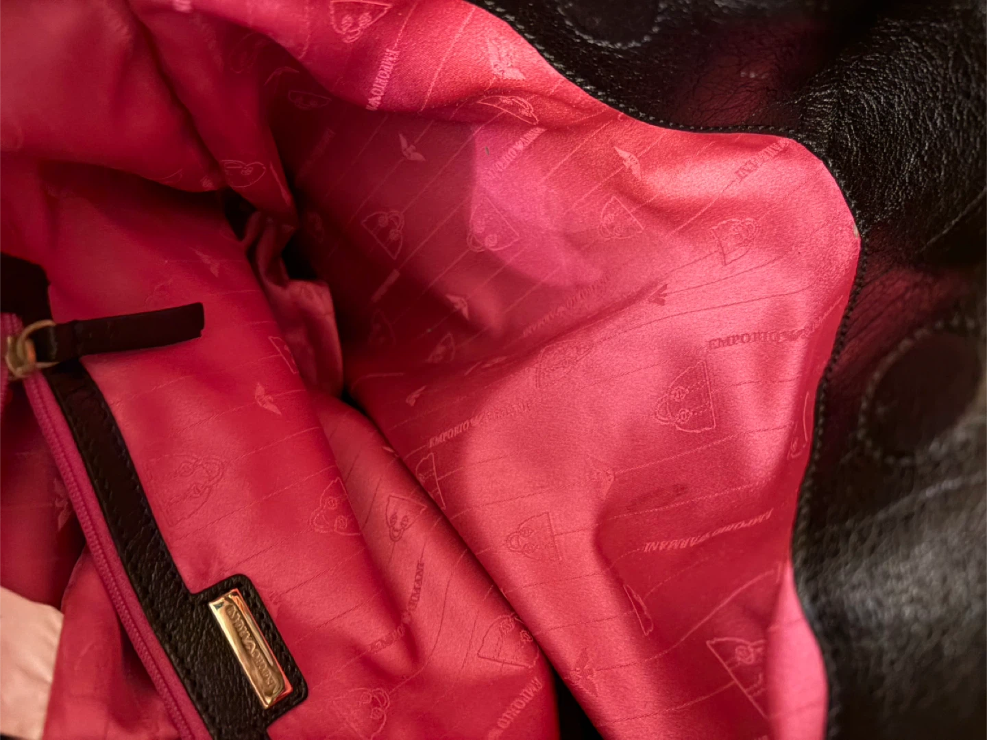 Emporio Armani Black Leather Tote Bag with Shoulder Strap - photo 4