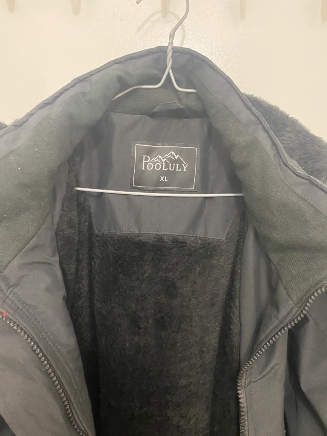 POOLULY Black Fleece Lined Winter Jacket XL - photo 2