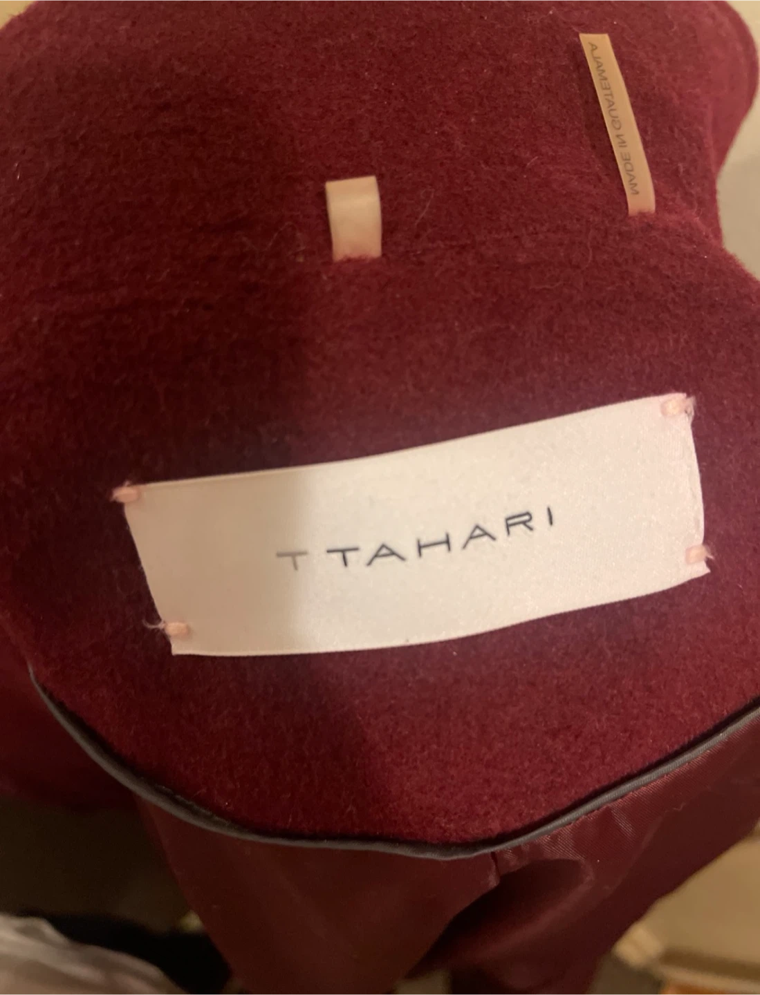 T Tahari Burgundy Double-Breasted Wool Blend Coat - photo 2