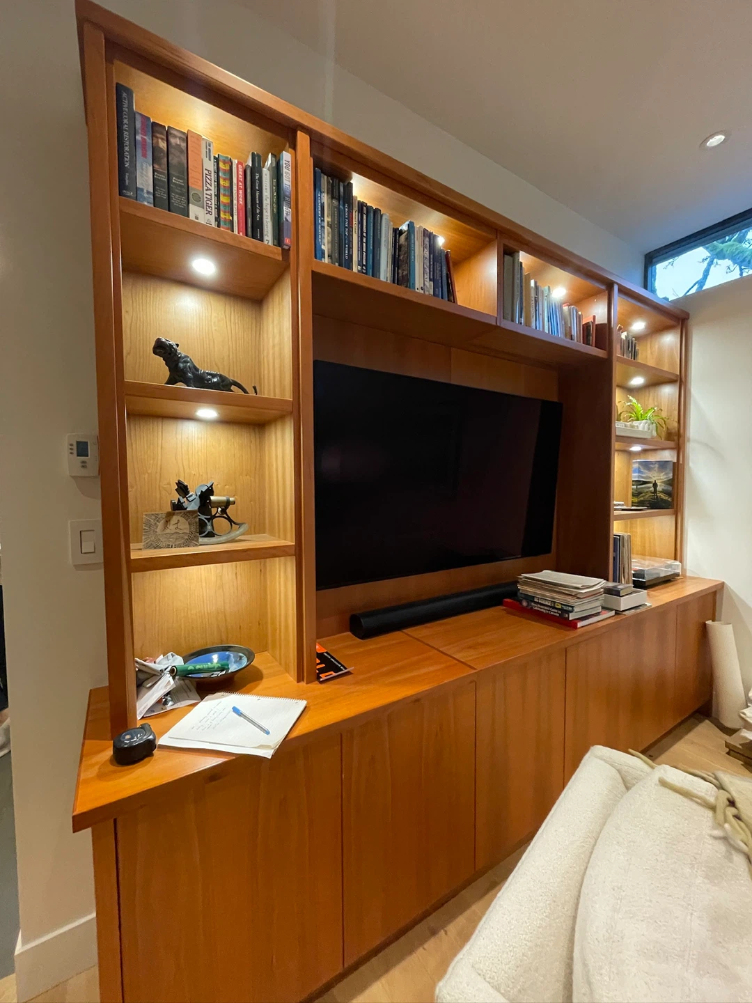 Custom Wood Entertainment Unit and Bookshelf - photo 2