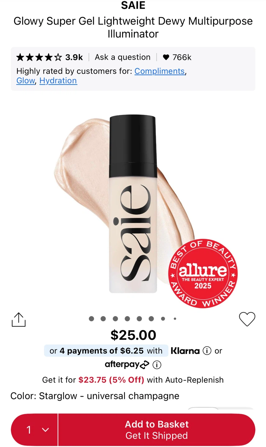 🆕 SAIE Glowy Super Gel Illuminator in Starglow 5 ml - photo 3