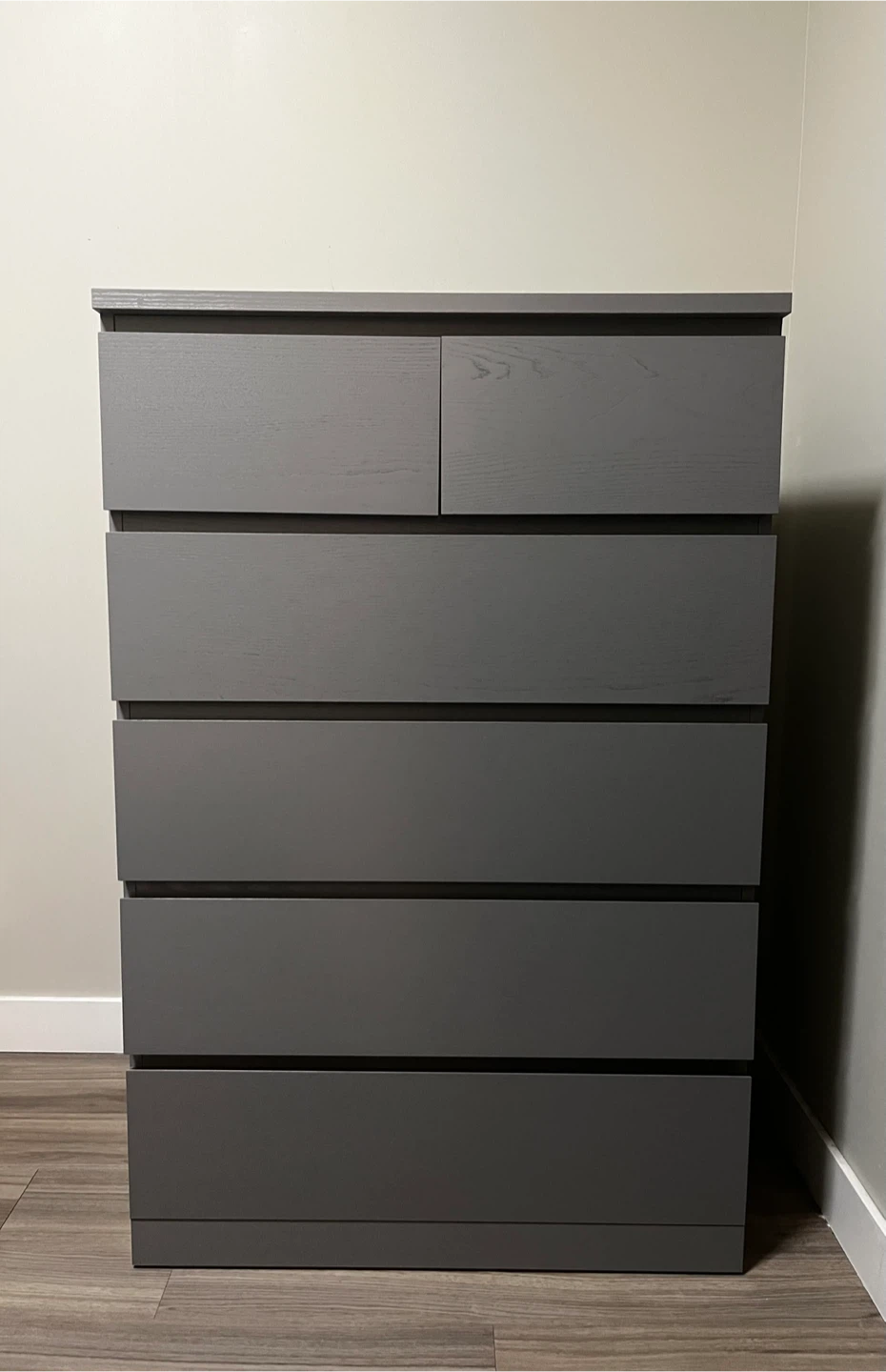 Grey IKEA Malm 6-Drawer Dresser