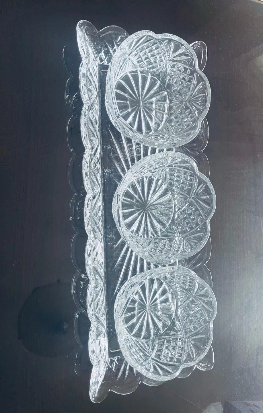 Crystal Candy Dish Set with Tray