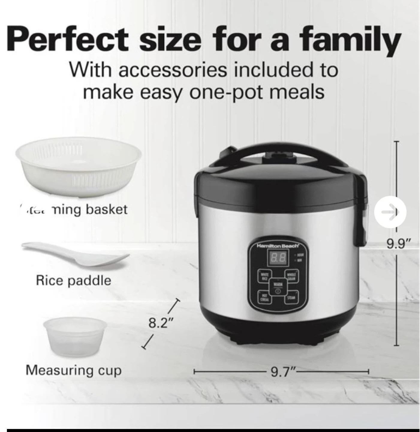 Hamilton Beach Digital Programmable Rice Cooker & Food Steamer - photo 3