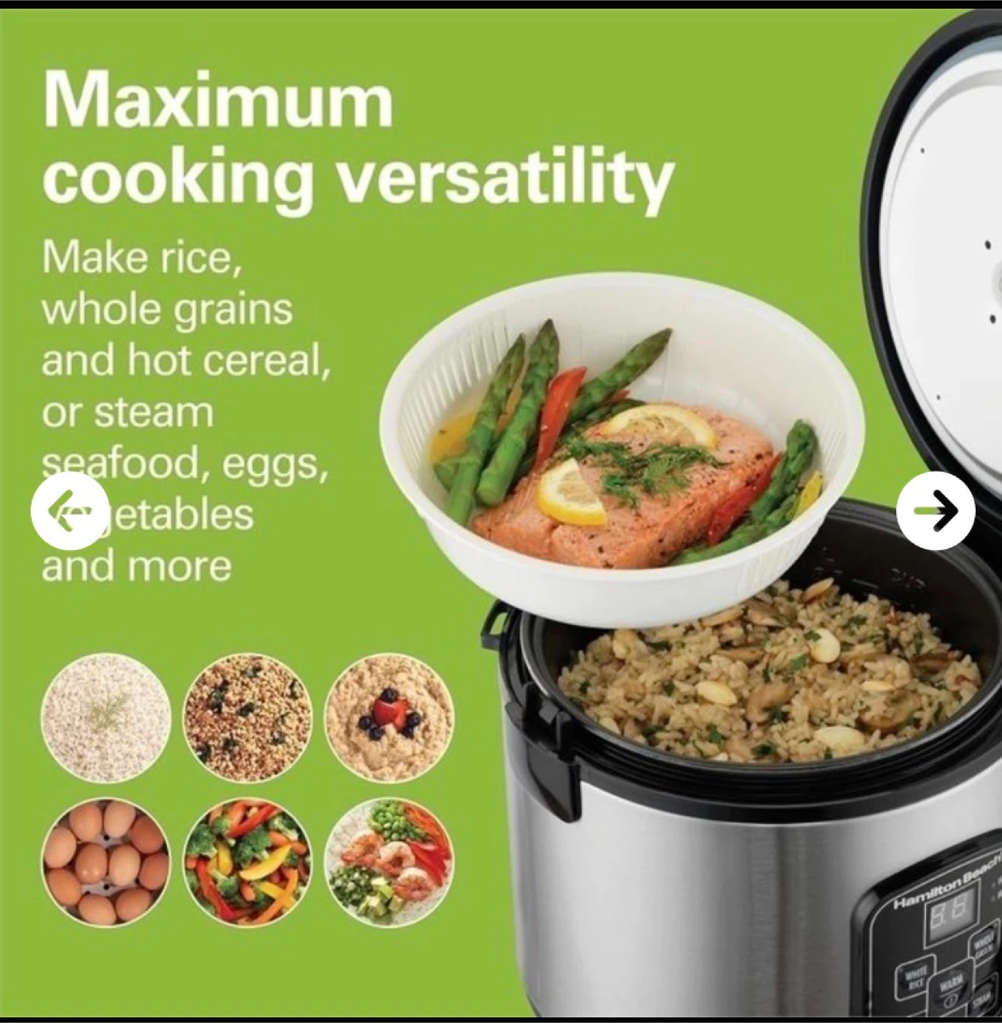 Hamilton Beach Digital Programmable Rice Cooker & Food Steamer - photo 2