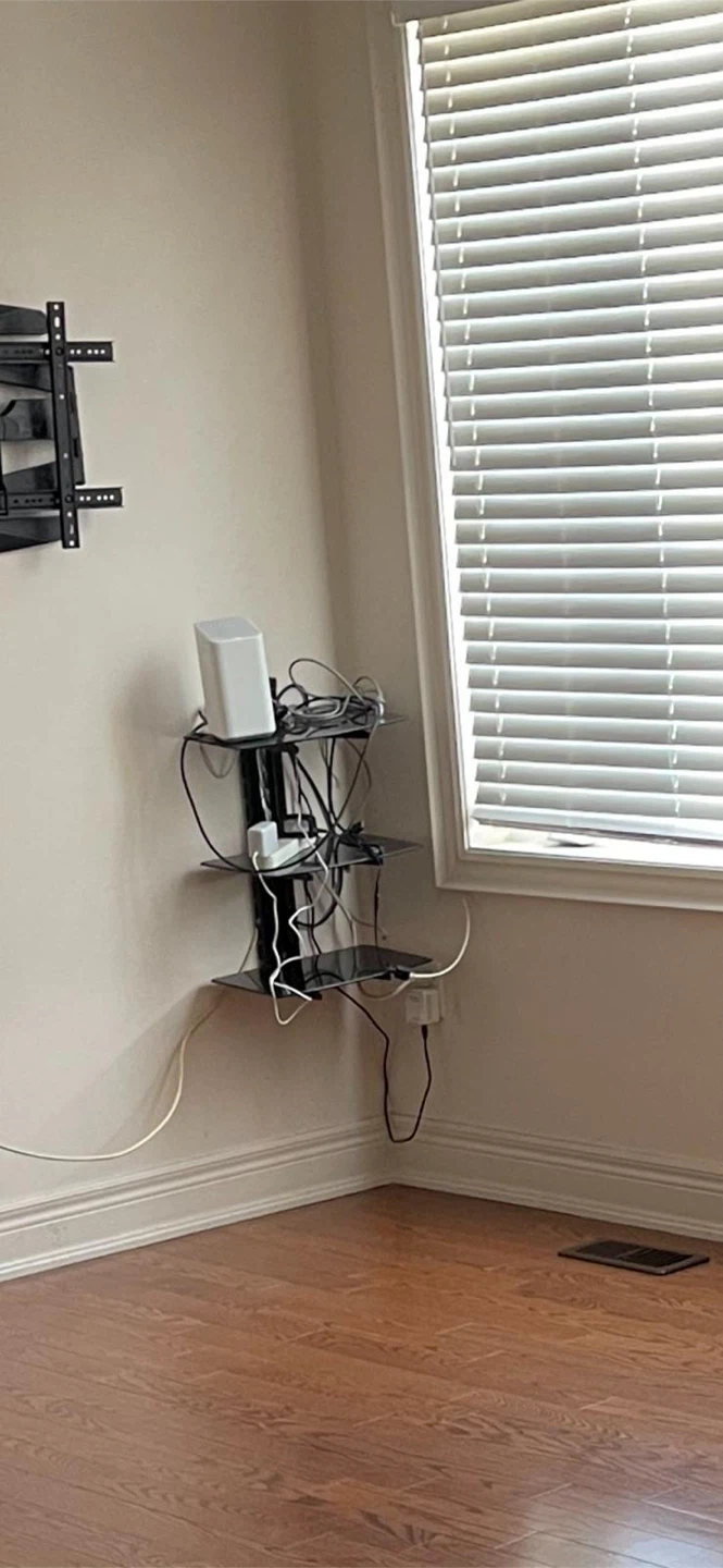 Black Glass TV Shelves