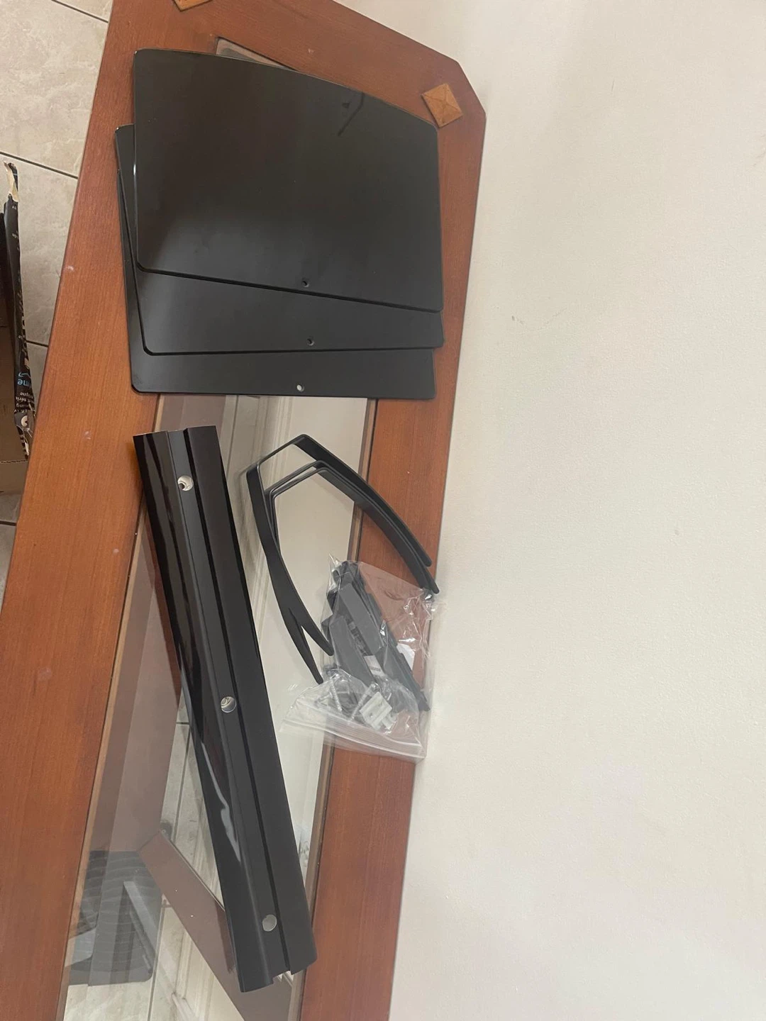 Black Glass TV Shelves - photo 2