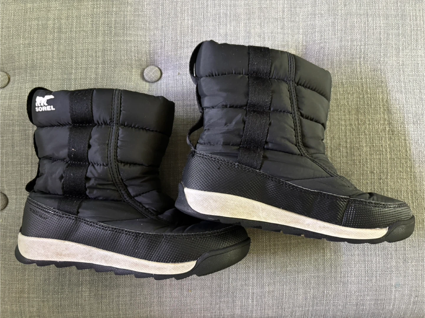 Sorel Black Puffy Winter Boots for kids