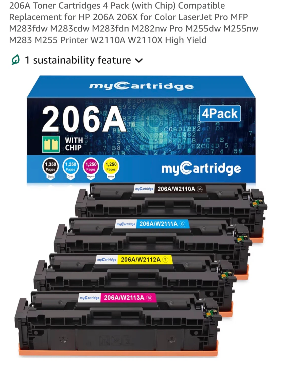 myCartridge 206A Toner Cartridges 4 Pack