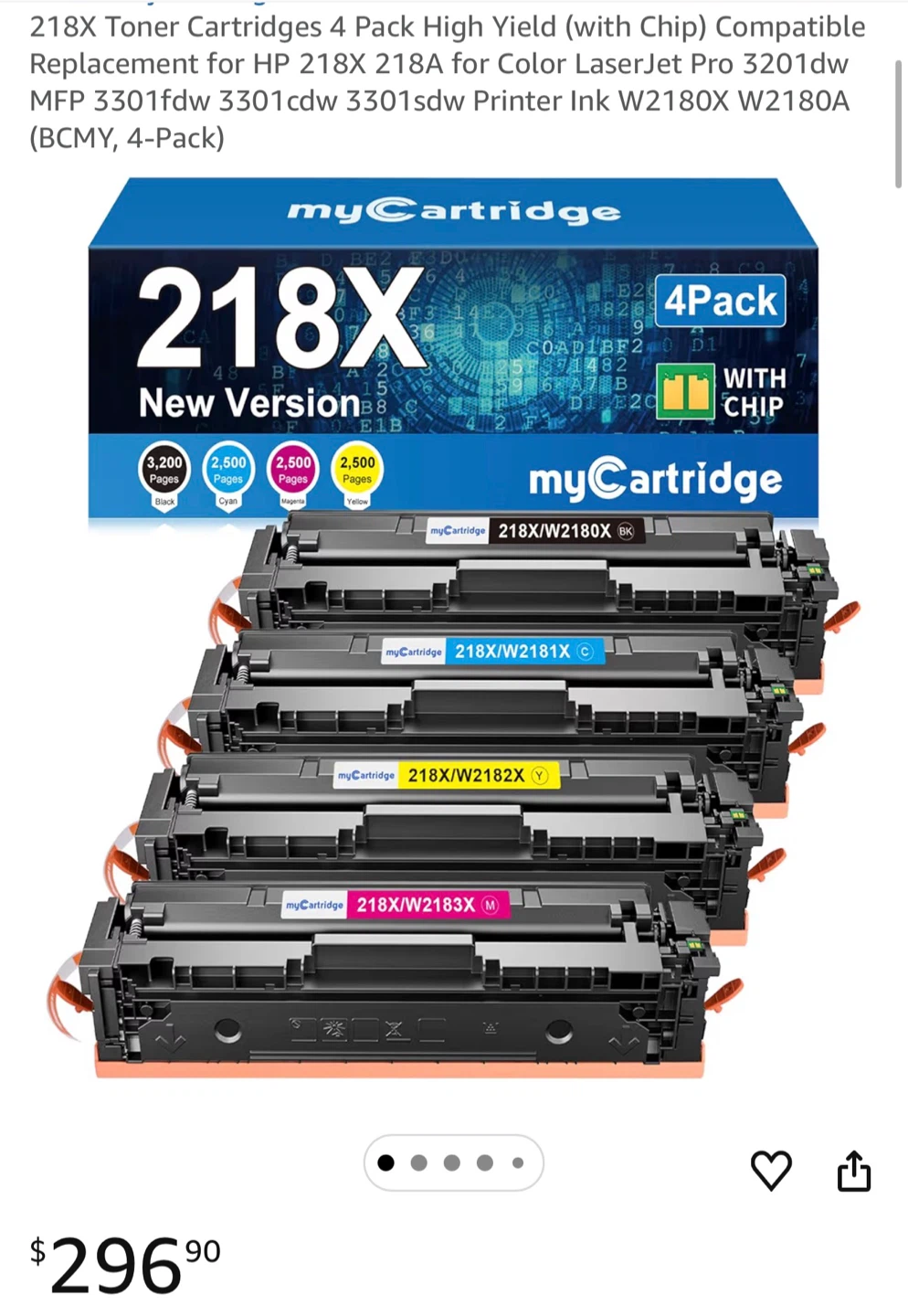 MyCartridge 218X Toner Cartridge 4-Pack High Yield