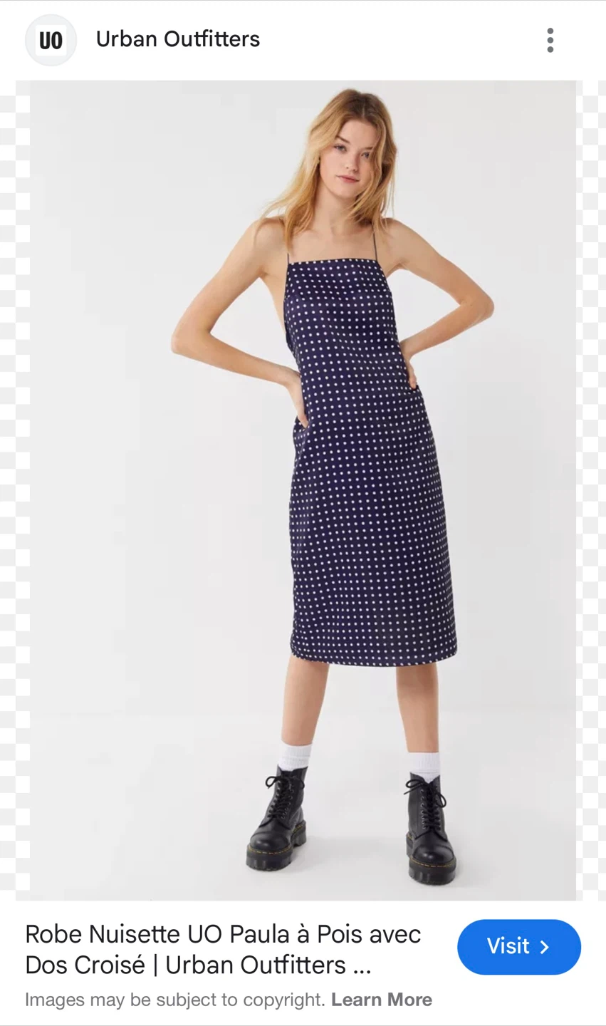 New a Urban Outfitters Navy Polka Dot Midi Dress