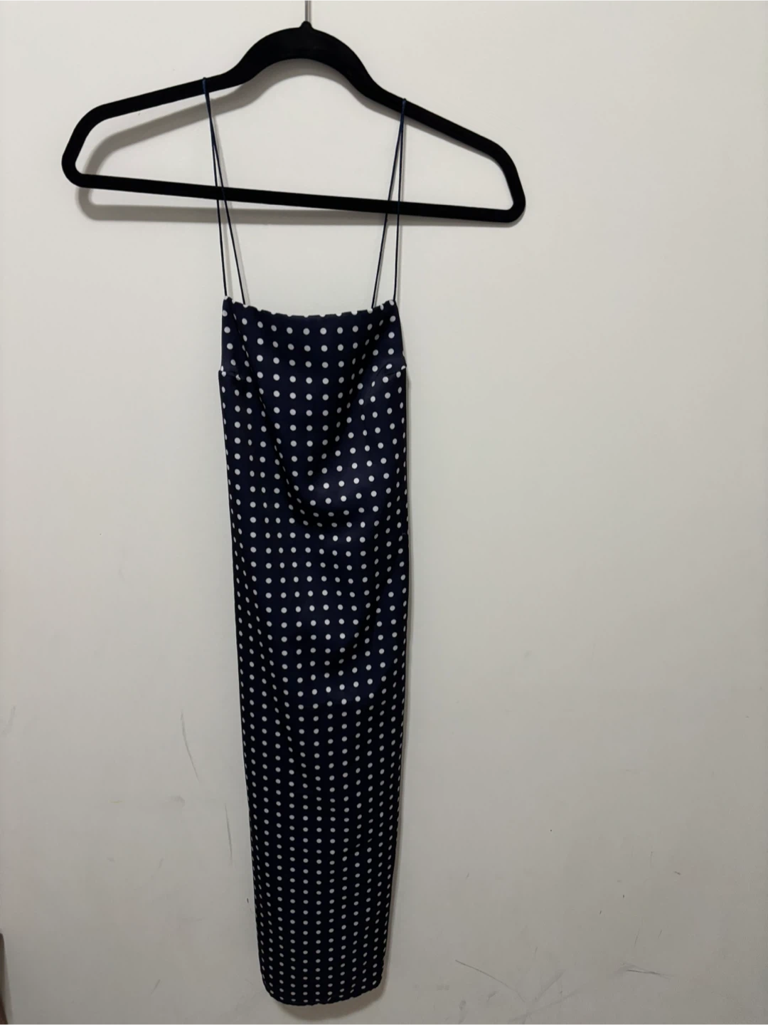 New a Urban Outfitters Navy Polka Dot Midi Dress - photo 2
