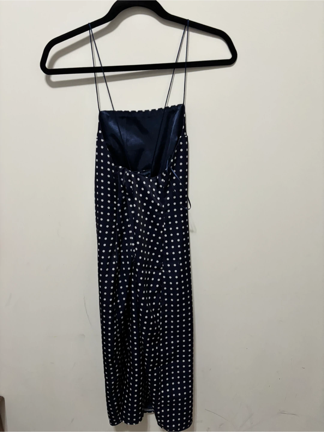 New a Urban Outfitters Navy Polka Dot Midi Dress - photo 3