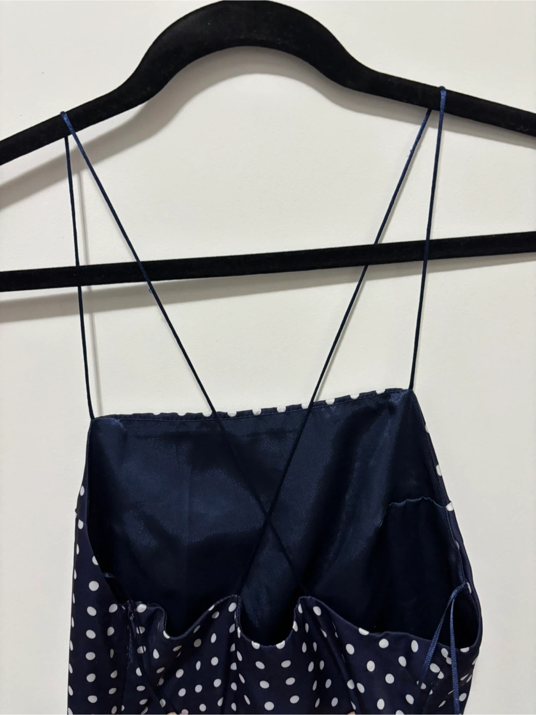 New a Urban Outfitters Navy Polka Dot Midi Dress - photo 4