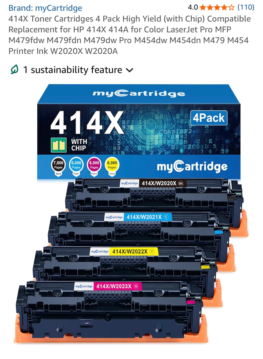 myCartridge 414X Toner Cartridges 4 Pack