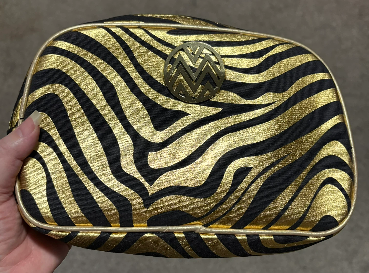 Macbeth Collection Zebra Print Cosmetic Bag