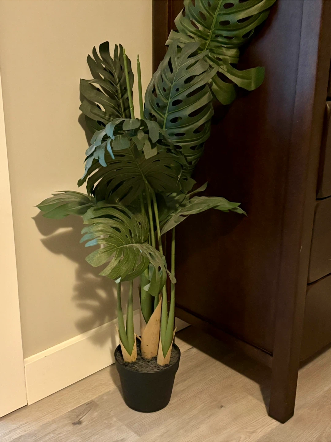 Artificial Monstera Plant in Black Pot
