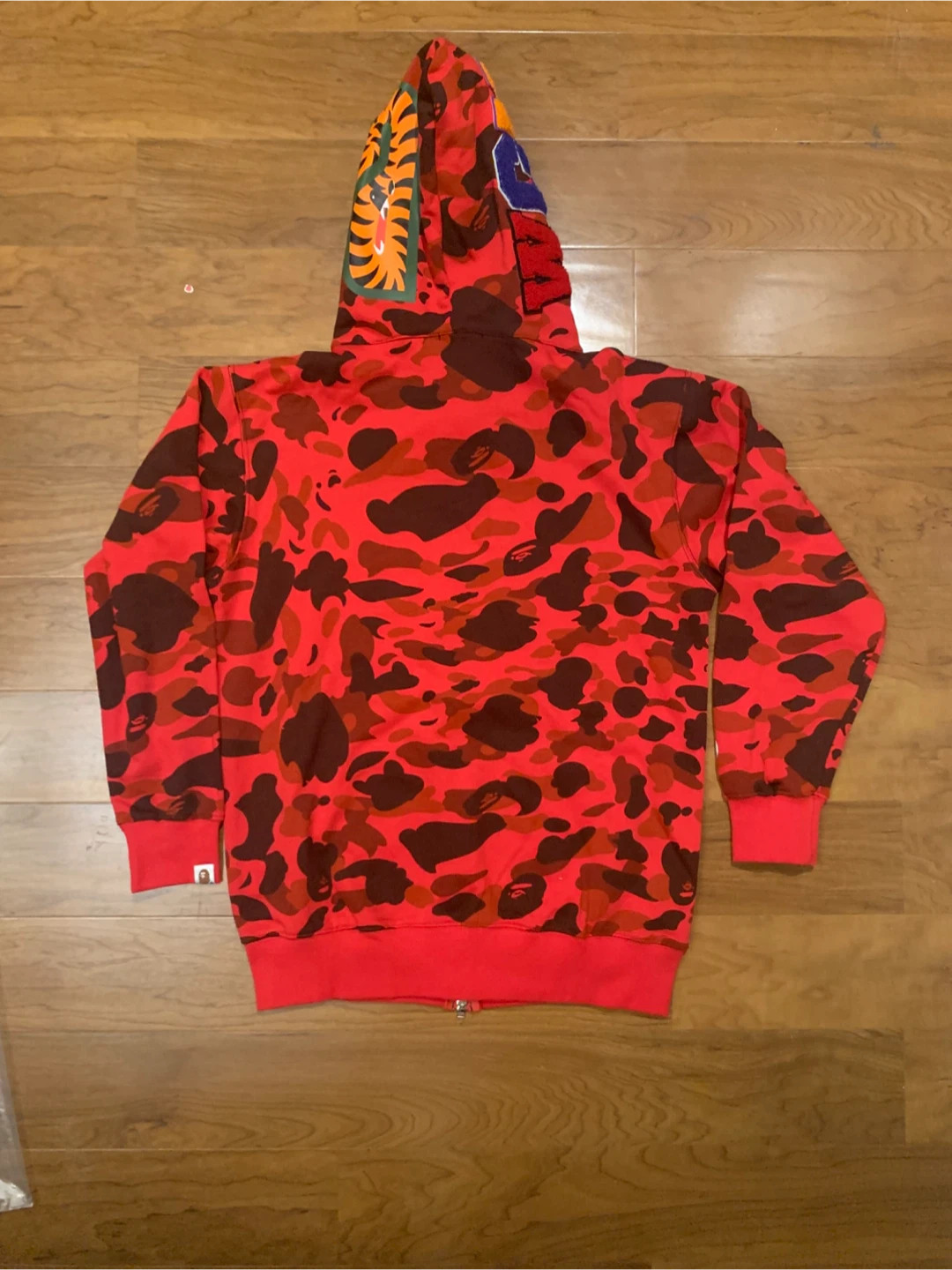 A Bathing Ape Red Camo Shark Full Zip Hoodie - photo 3