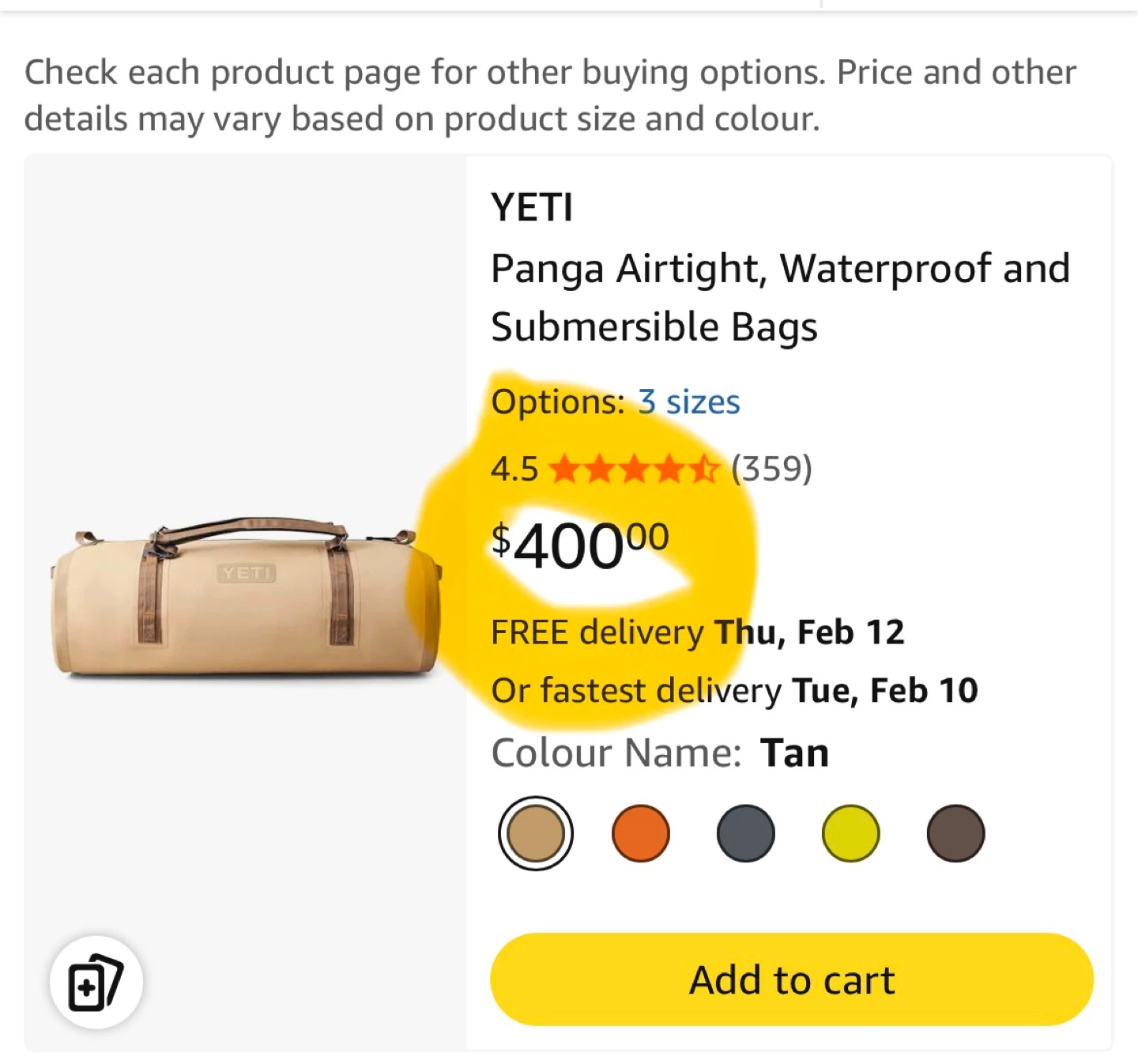 YETI Panga 100 Duffel Bag - Tan - photo 2