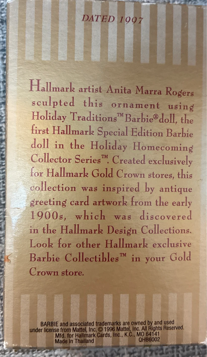 New Vintage Hallmark Barbie Ornament Holiday Traditions - photo 2