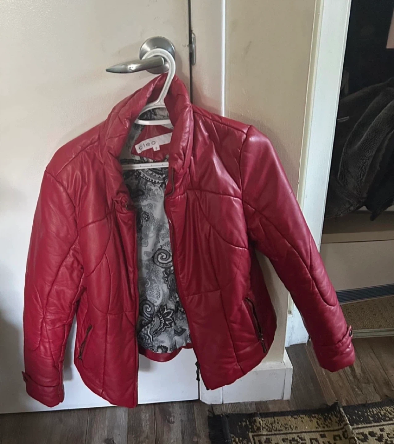 Cleo Red Puffer Jacket - Size small