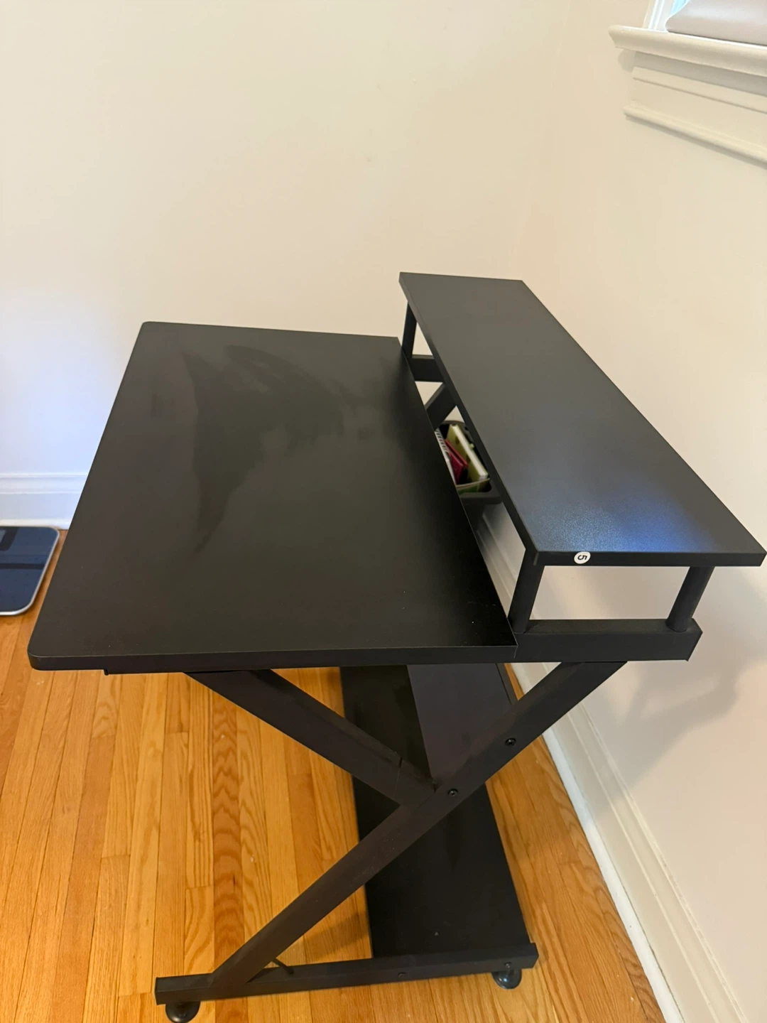 Black Computer Desk with Monitor Stand - photo 2