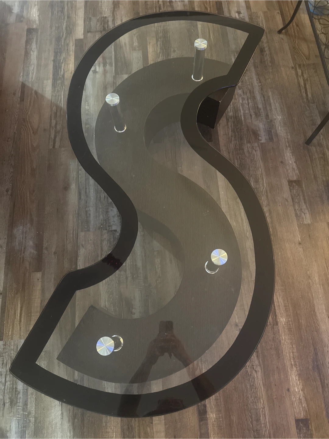 S-Shaped Glass Coffee Table