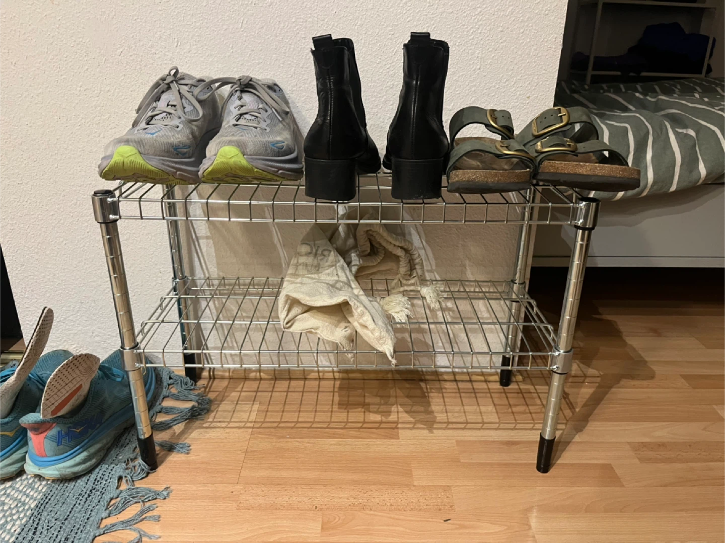 Moving Sale Chrome 2-Tier Wire Shelving Unit