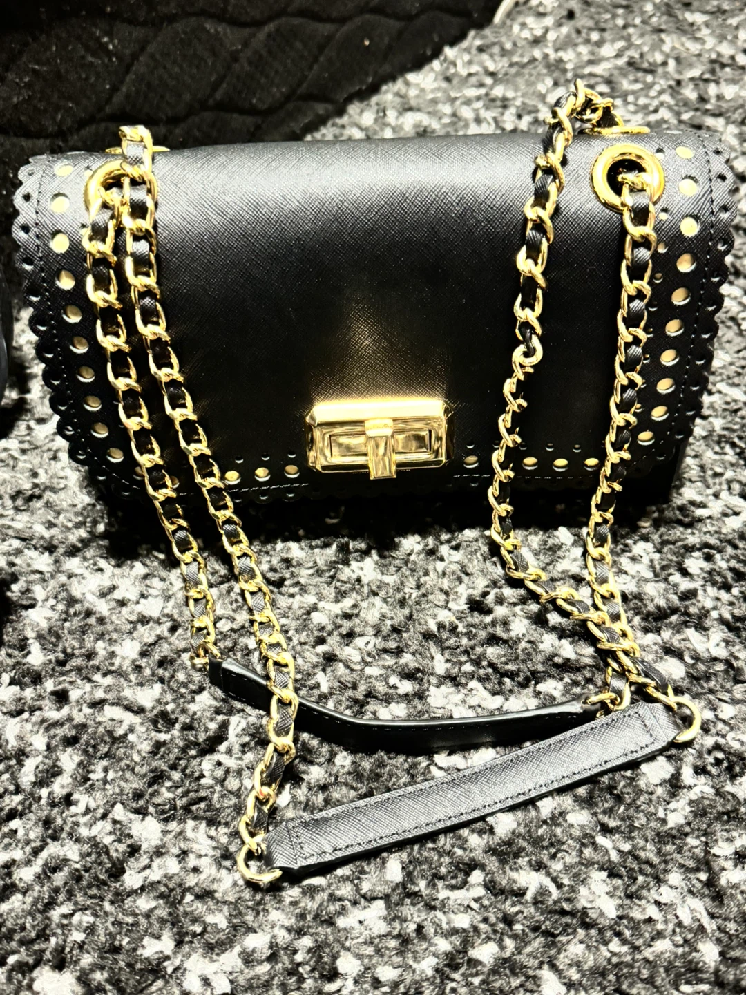 Michael Kors Black Leather Chain Shoulder Bag