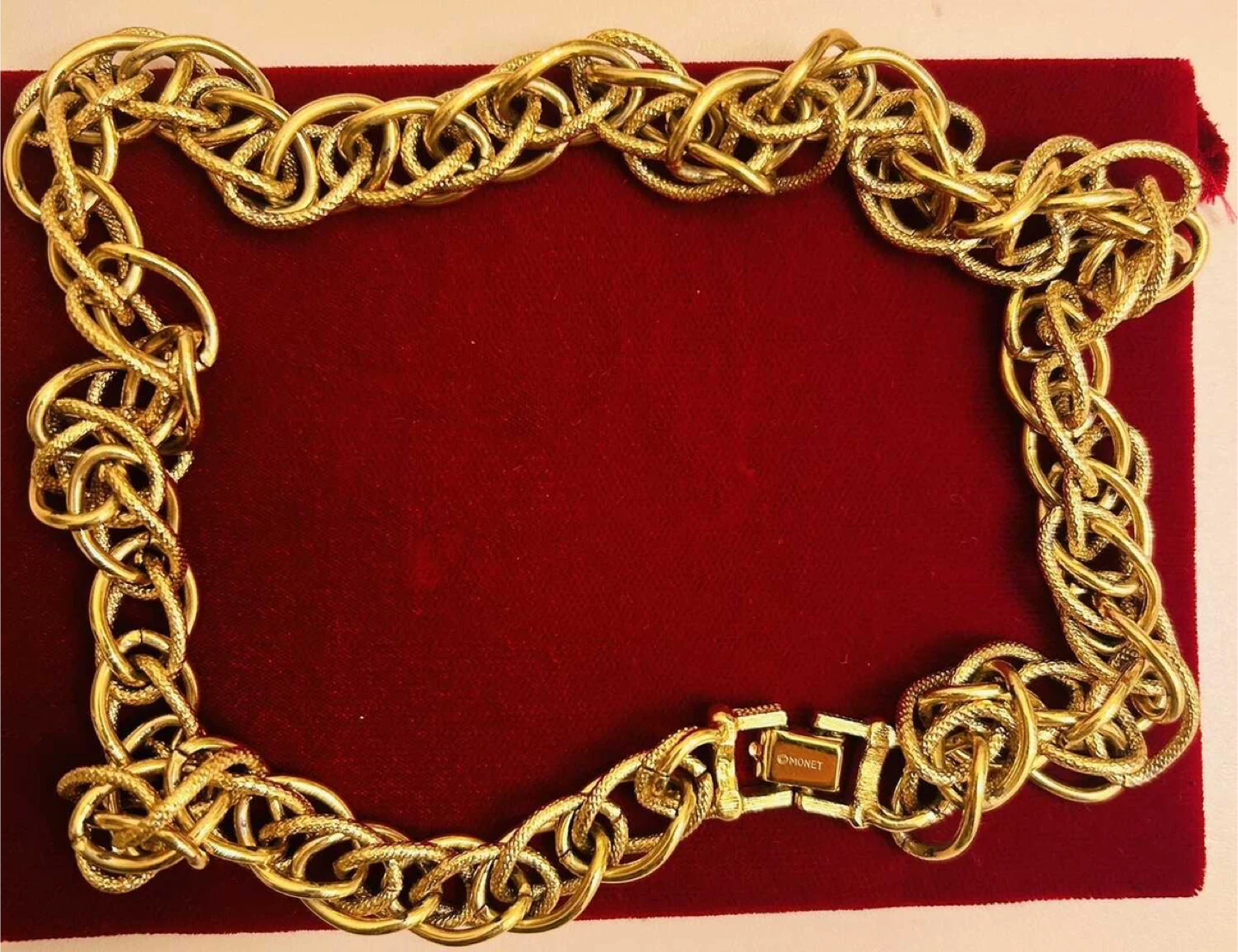 Monet Gold Tone Chunky Chain Necklace: VINTAGE