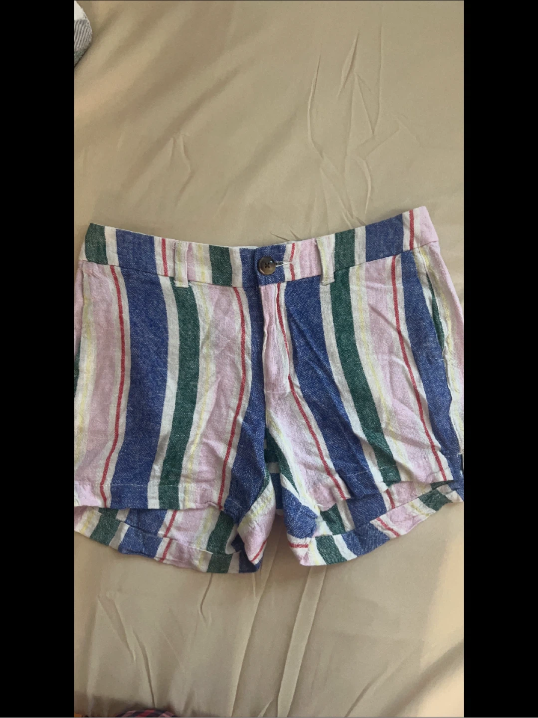 Striped Linen Blend Shorts